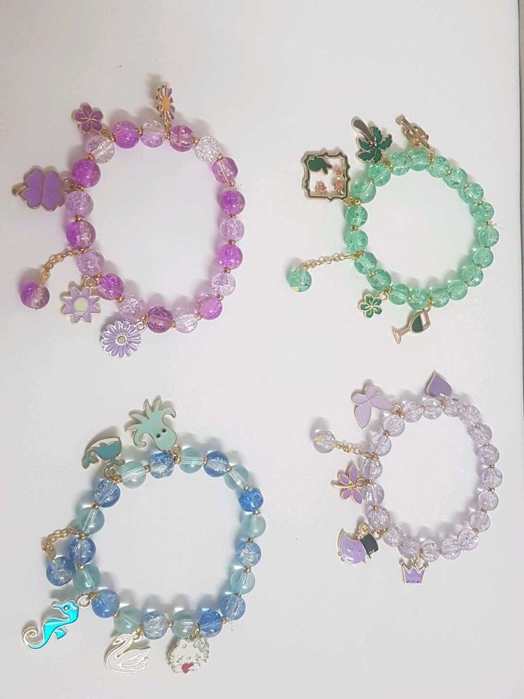 Cute Beaded Charm Bracelets - Set of 4