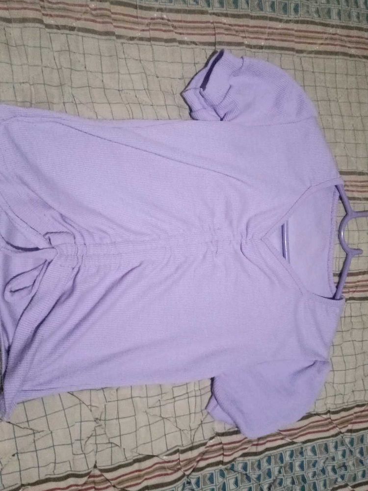 Lavender Tie-Front Top
