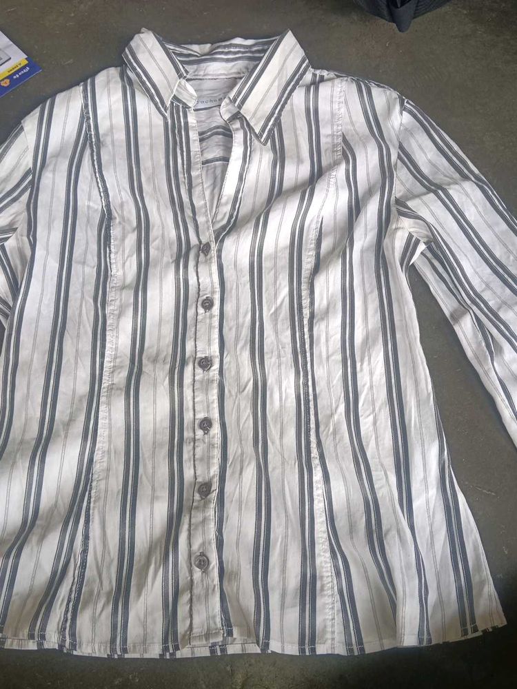 Striped Button-Down Top