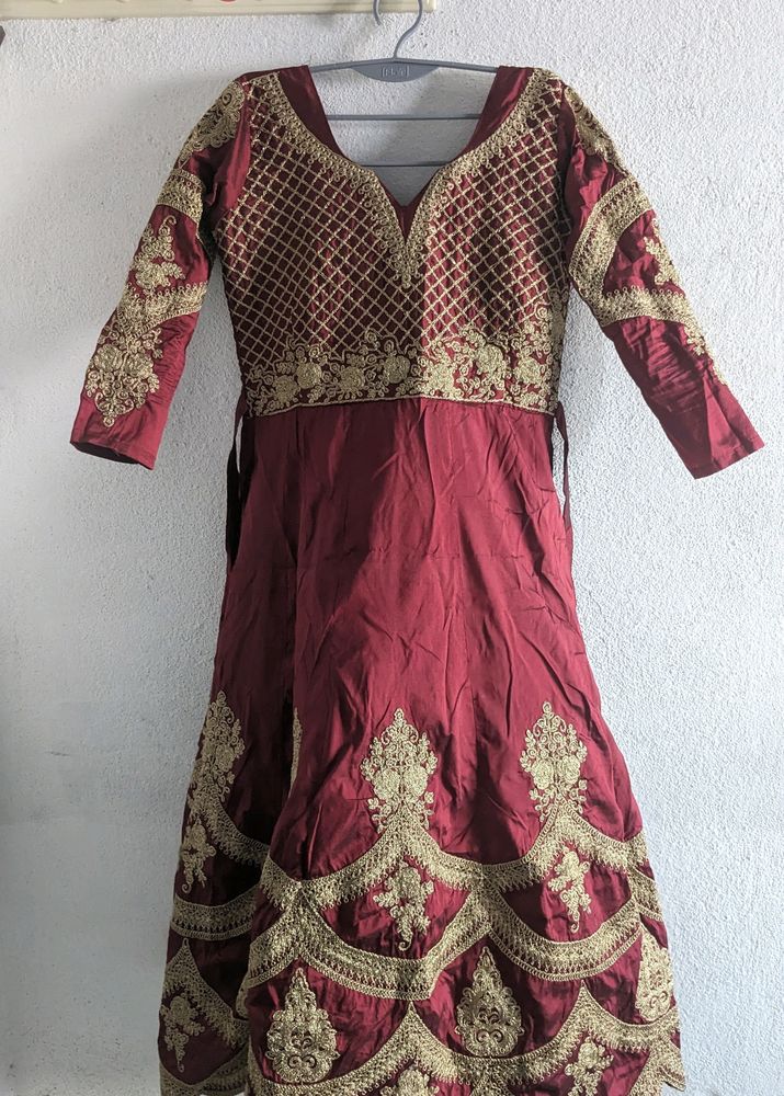 Ethnic Gown With Heave Embroidery