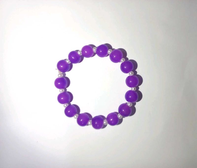 Trendy Handmade Beaded Purple Bracelet