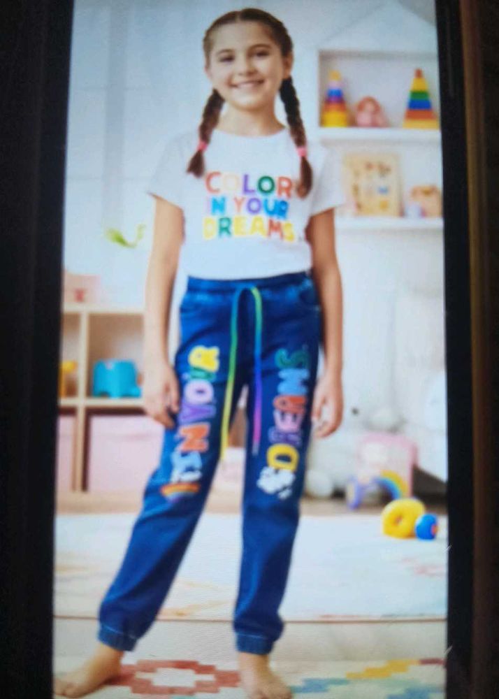 Girls 'Dream' Denim Joggers