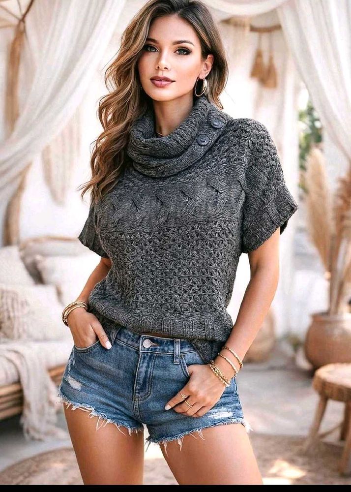 🎁Buy1 Get1 Free Stylish Grey Turtleneck Sweater (