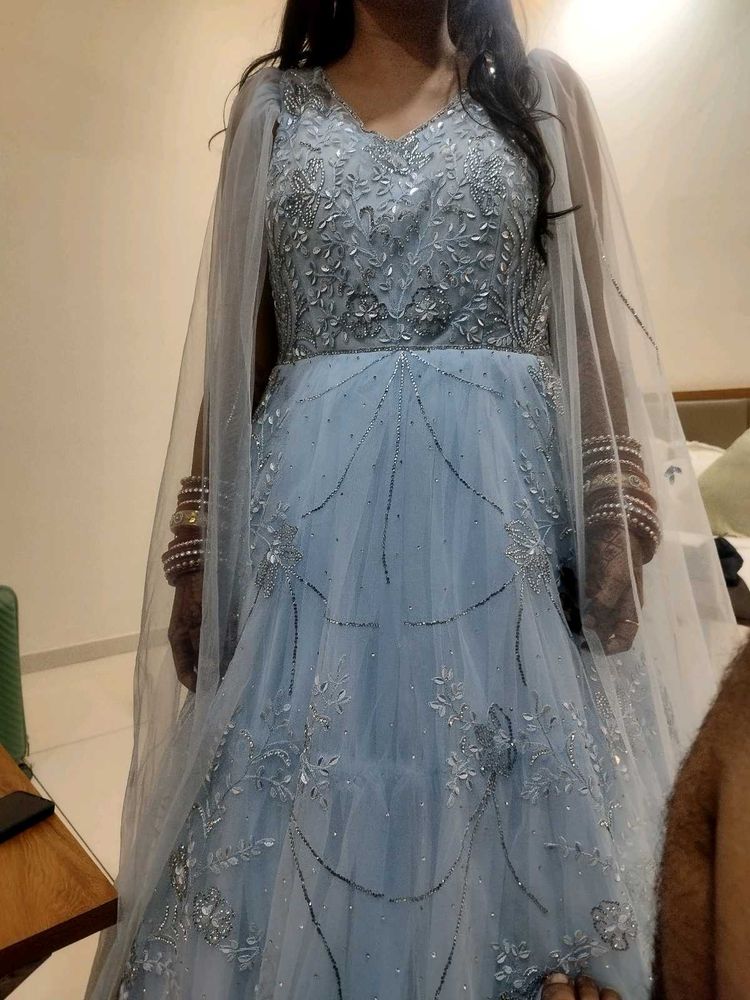 Elegant Blue Ethnic Gown