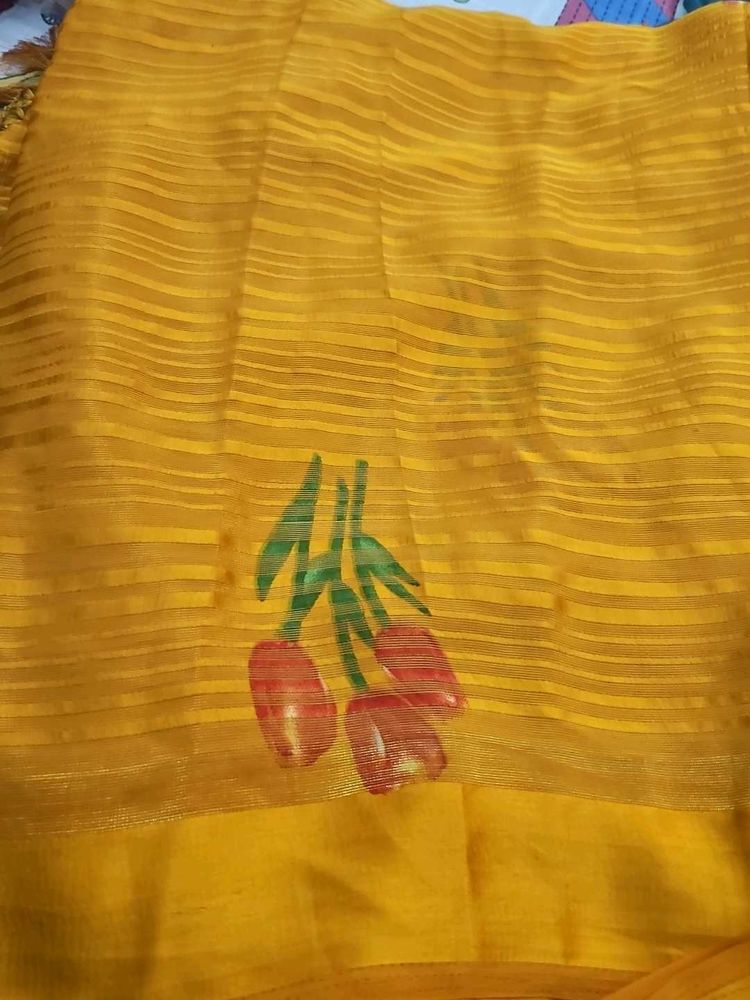 Synthetic Chiffon  With Blouse