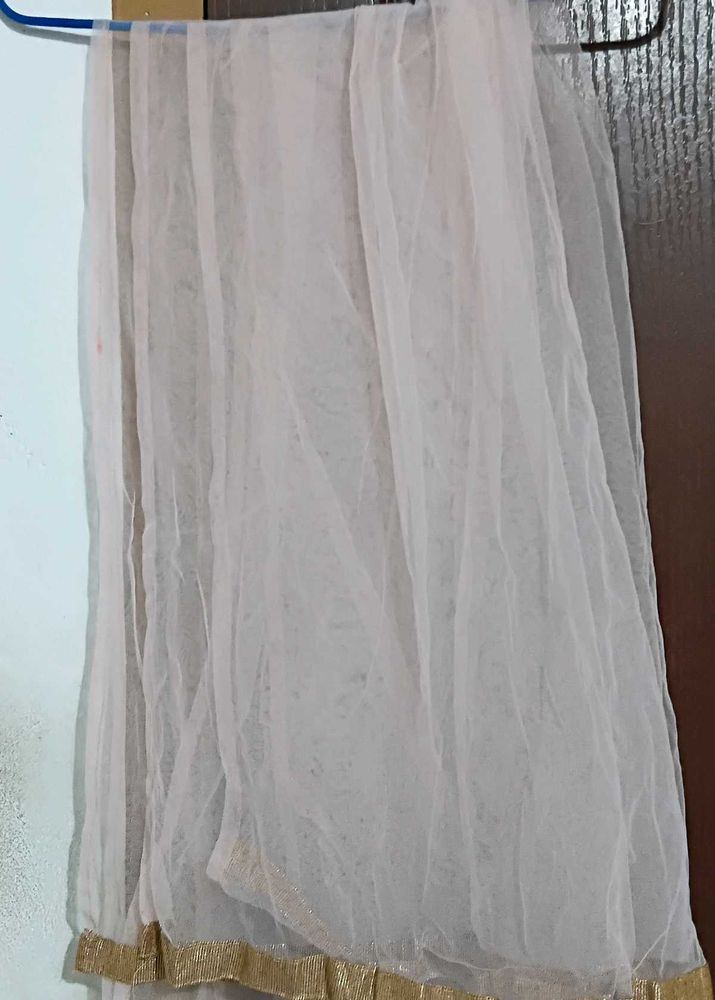 Peach &amp; Gold Trim Dupatta