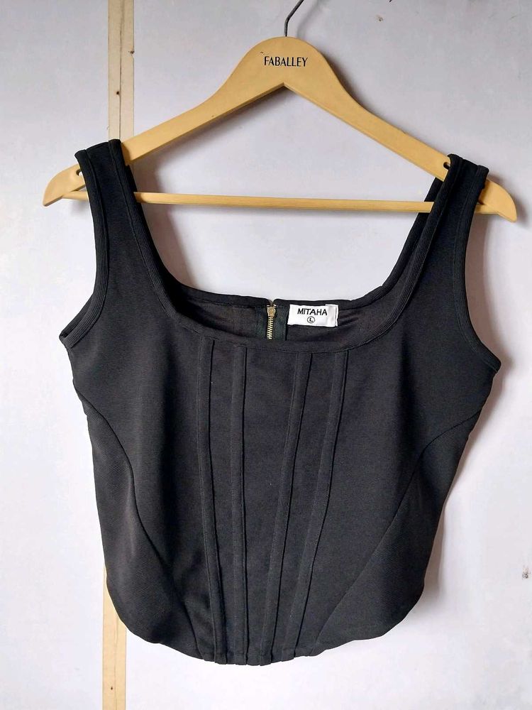 Black Corset Tank Top