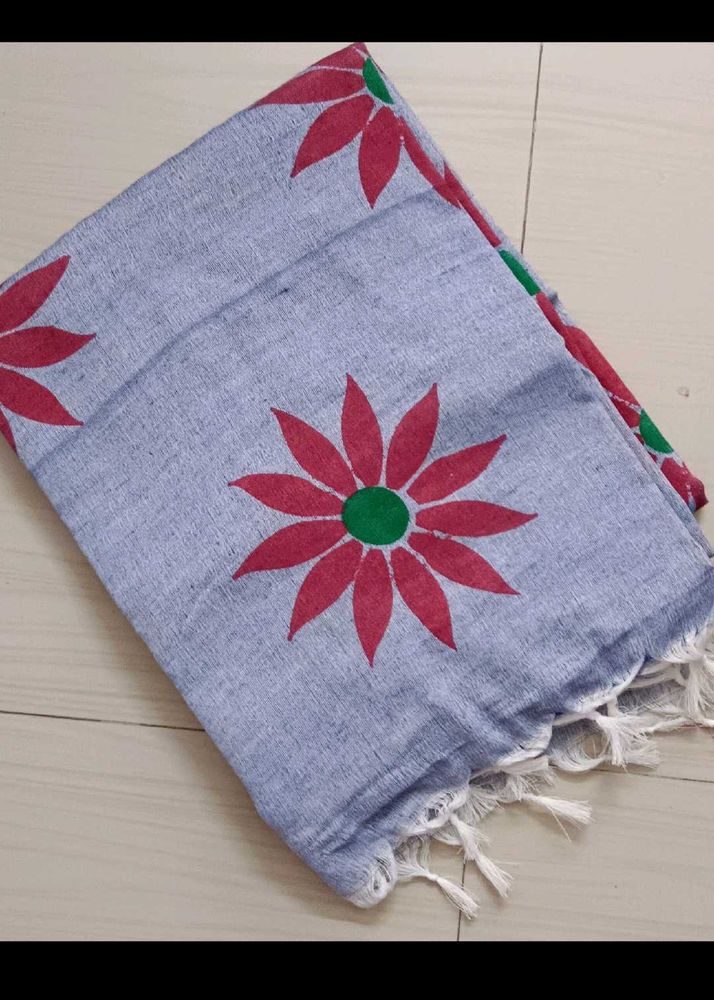 Sunflower Design Lavender Colour Saree