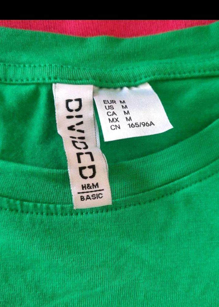 Green H&amp;M Basic T-Shirt