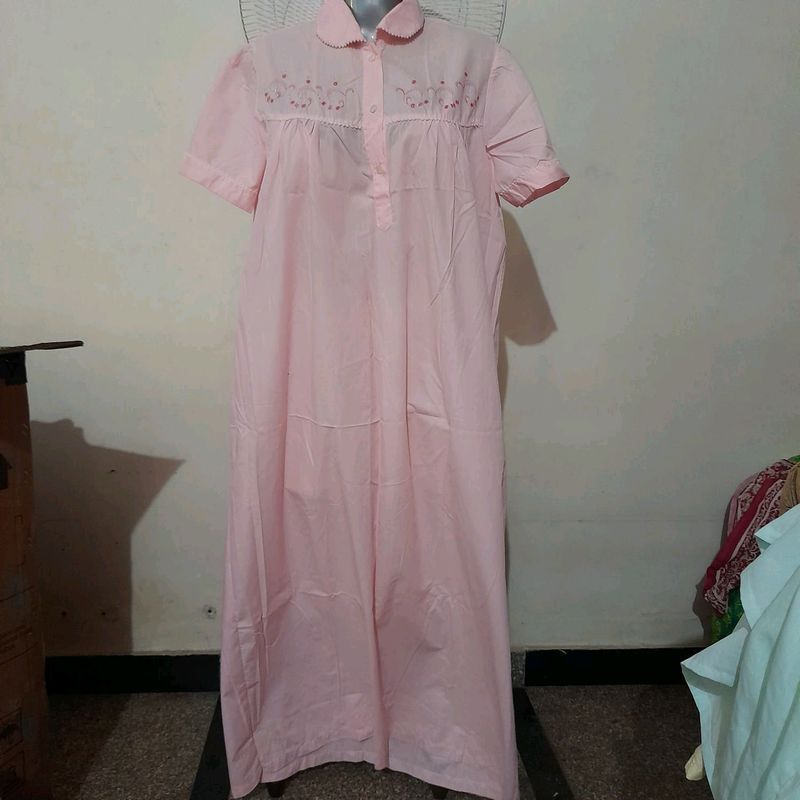 Full Length Nightie, Floral Front Pattern, 42&#34;