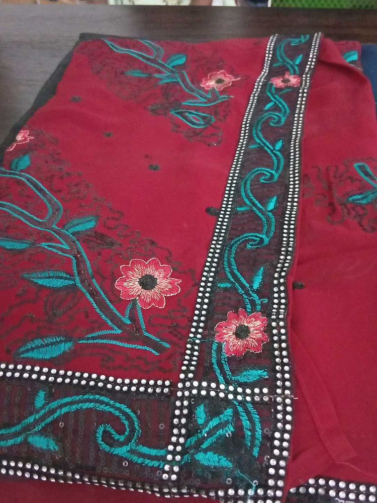 Elegant Embroidered  jimki Saree