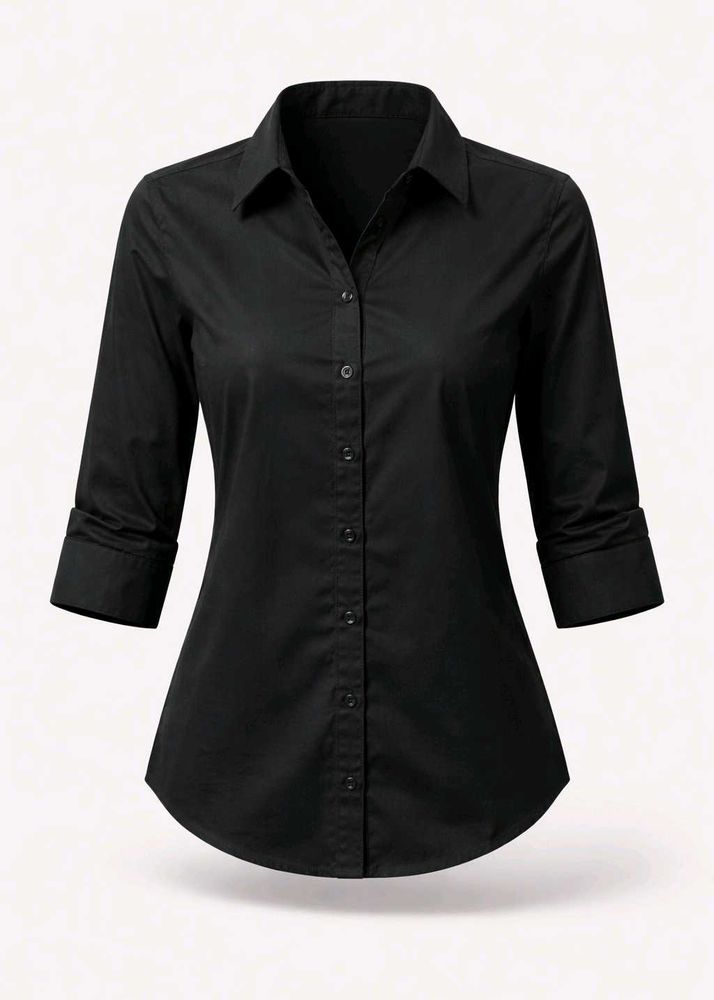 Classic Black Button-Down Shirt(Get A Freebie)