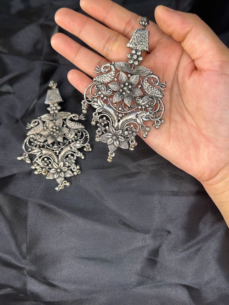 Floral Silver Earrings