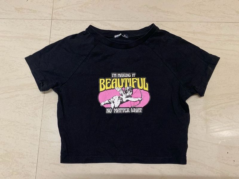 Graphic Print Crop Top