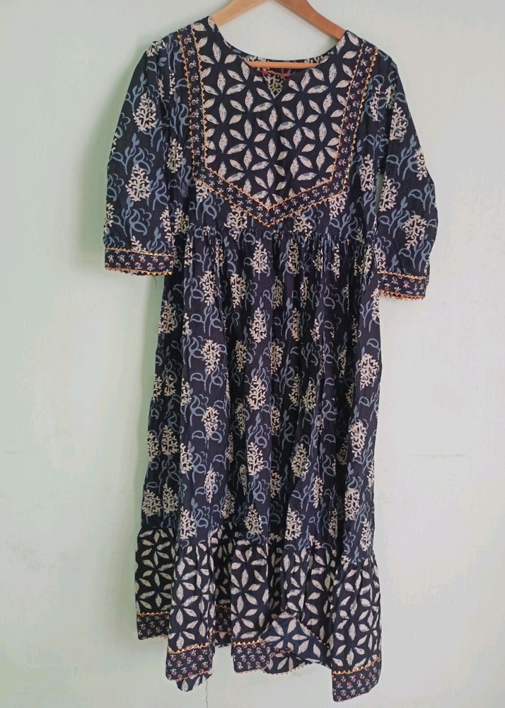Black Cotton Anarkali