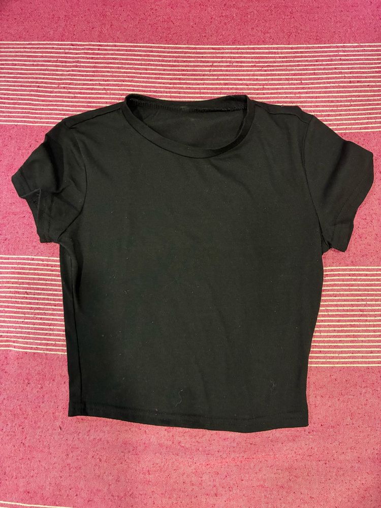 Basic Black Crop Top