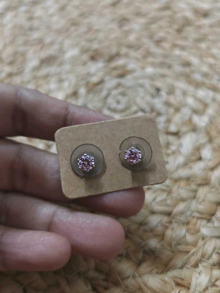 92.5 | Silver Cute Pink Stud Earrings South Scre