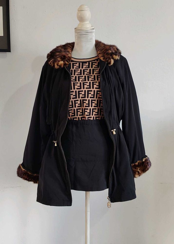Vintage Elegant Black Coat