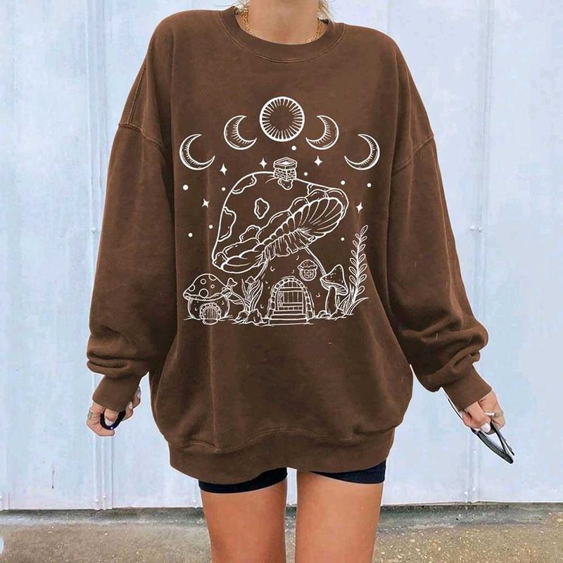 Unisex Drop Shoulder Sweatshirt Oversized Crew Nec