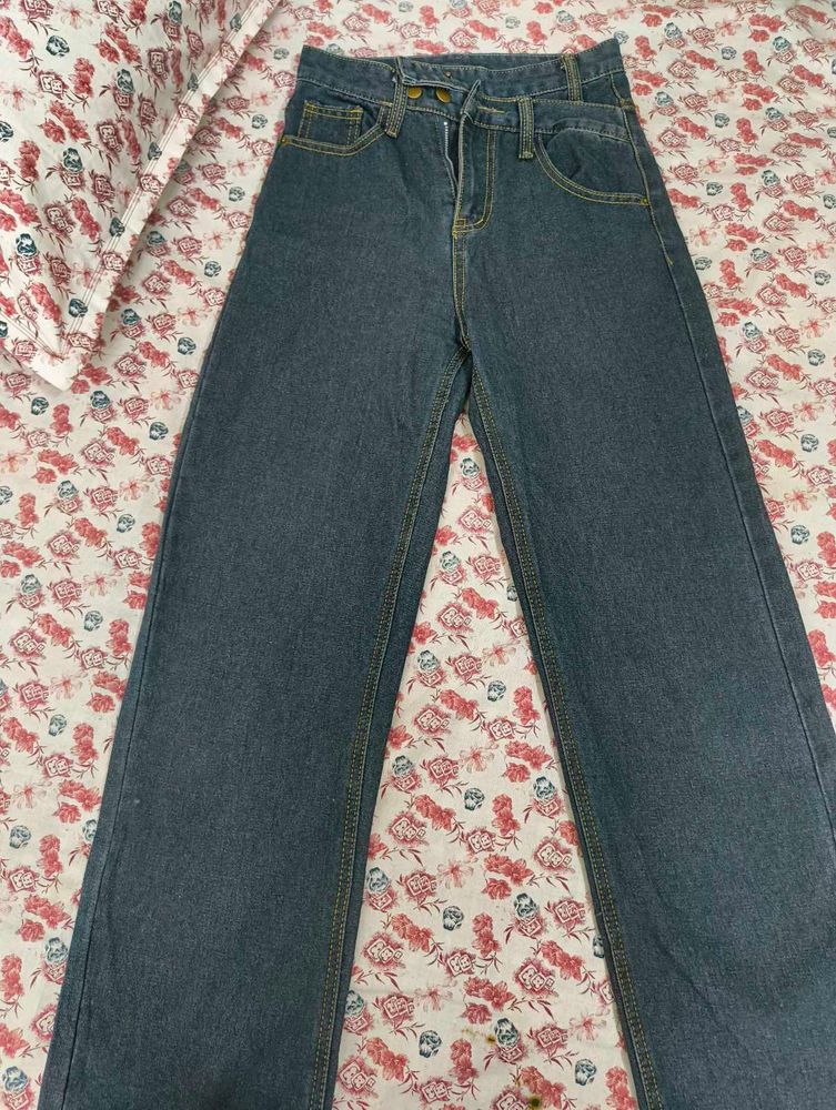 straight blue denim