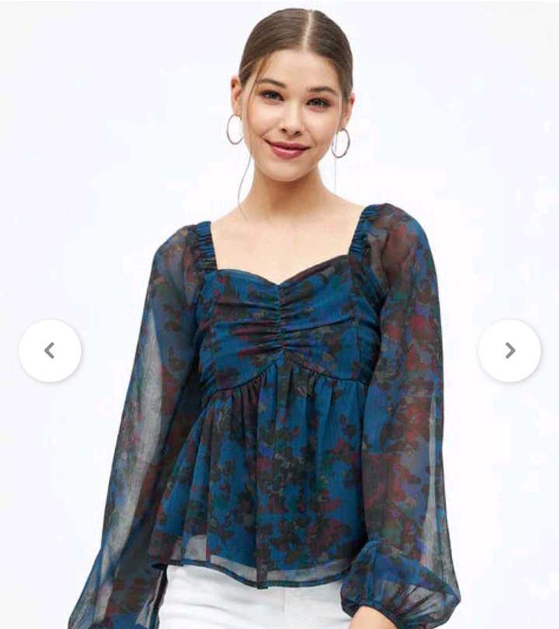 Harpa Blue Floral Top
