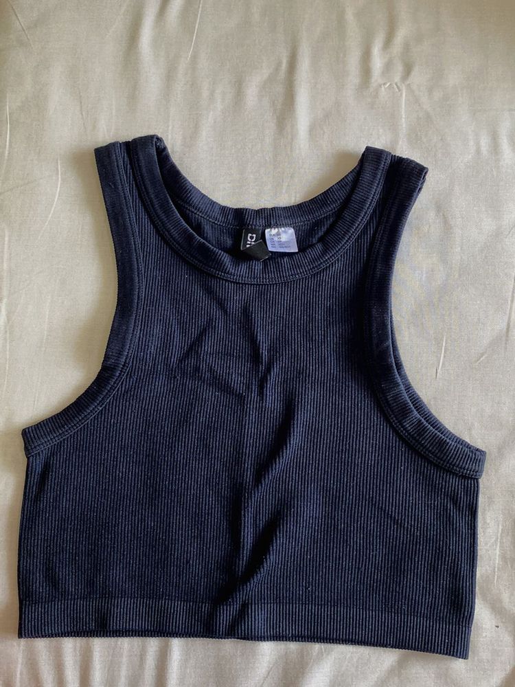 Black Ribbed VEST Top From H&amp;M