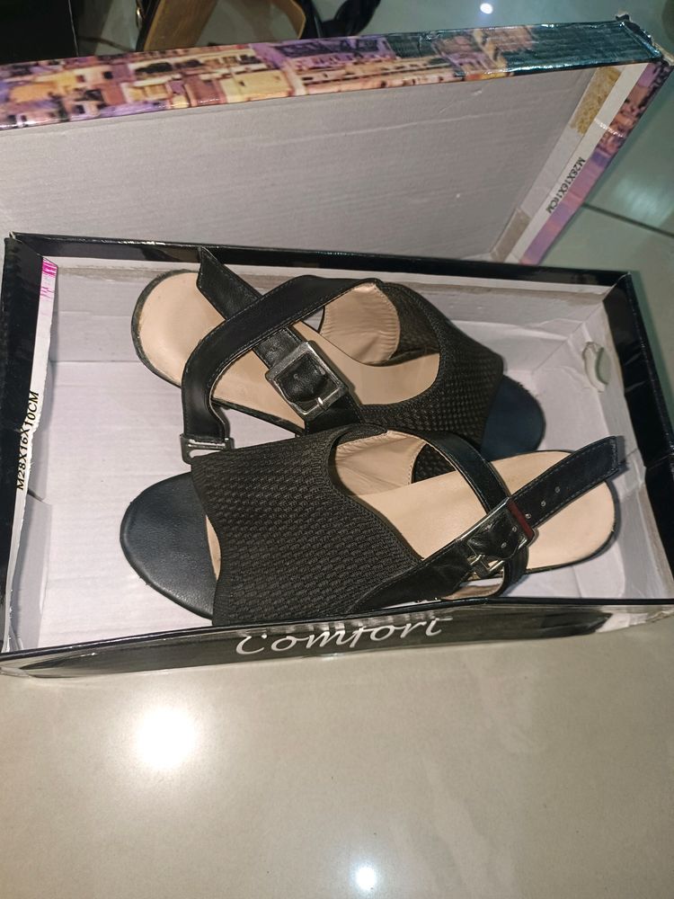 Women&#39;s Knit Chunky Block High Heels