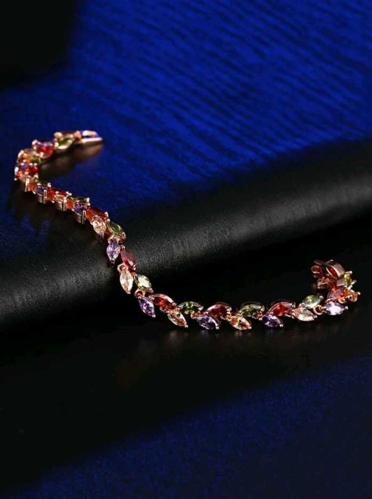 Yellow Chimes Alloy Zircon Rhodium Bracelet