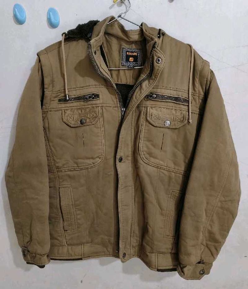 Khaki Hooded Utility Jacket