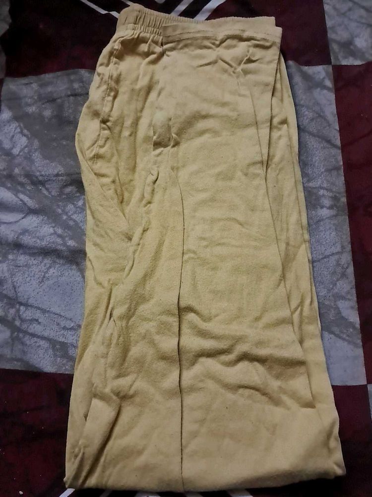 Tan Elastic Waistband Pants