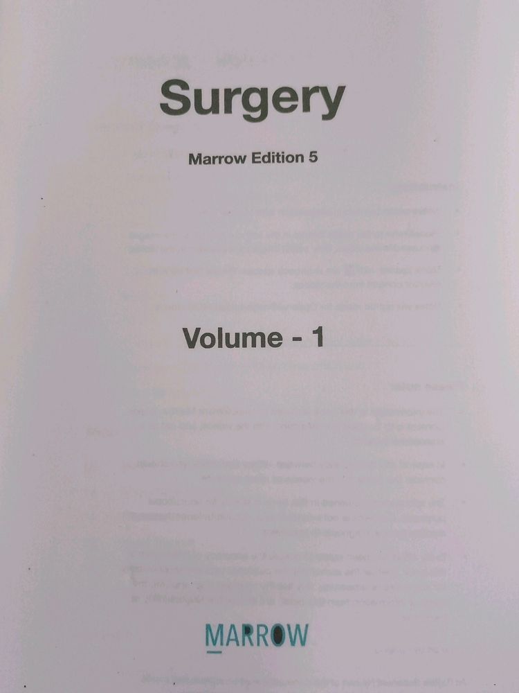 5th Edition Marrow Notes Surgery