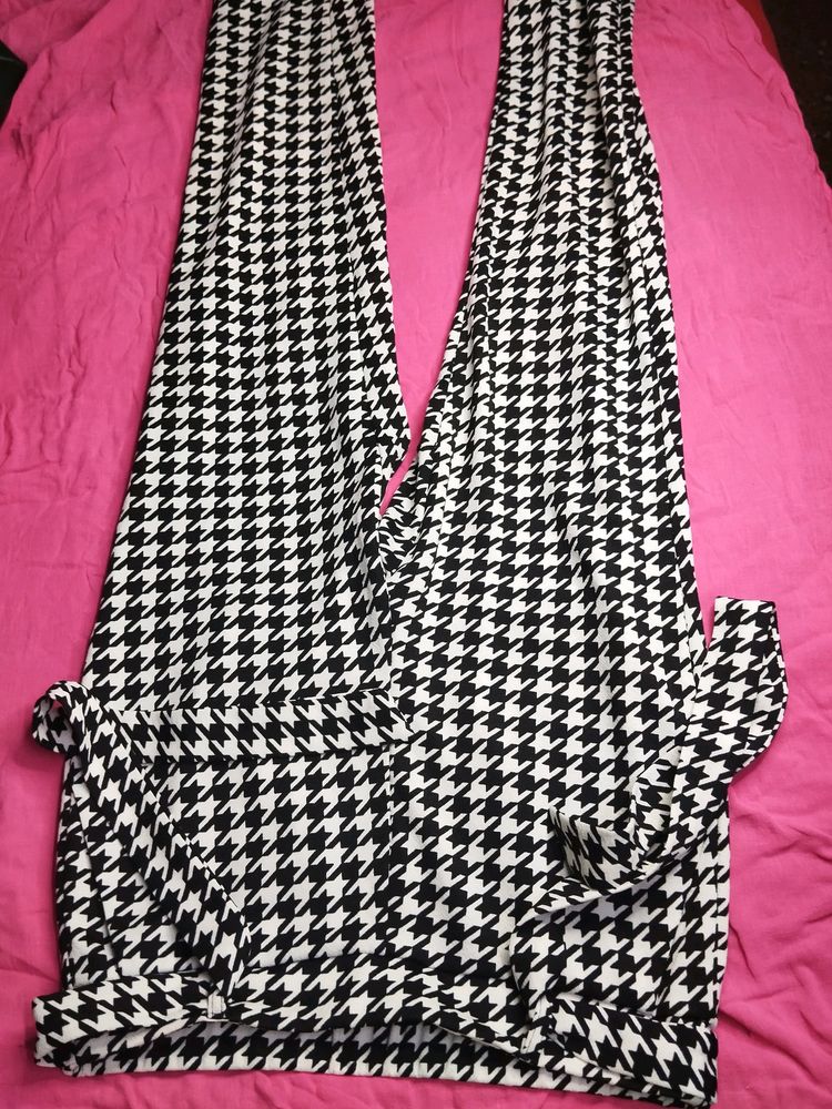 Houndstooth Print Pants
