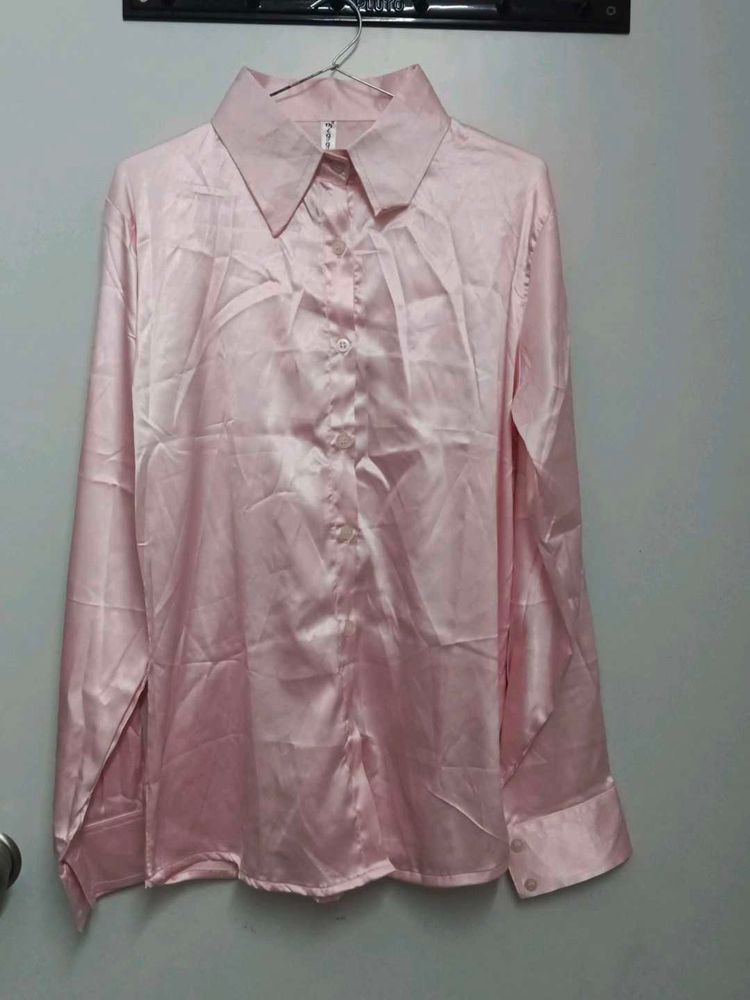Pink Satin Shirt