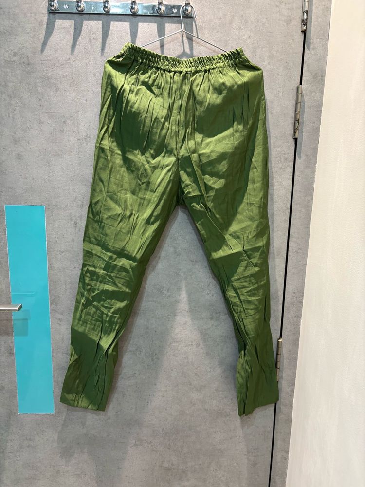 cigarette Green Ethnic Style Pants