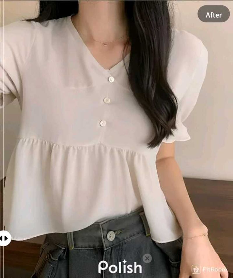 New With Tag Korean Beige Crop Top
