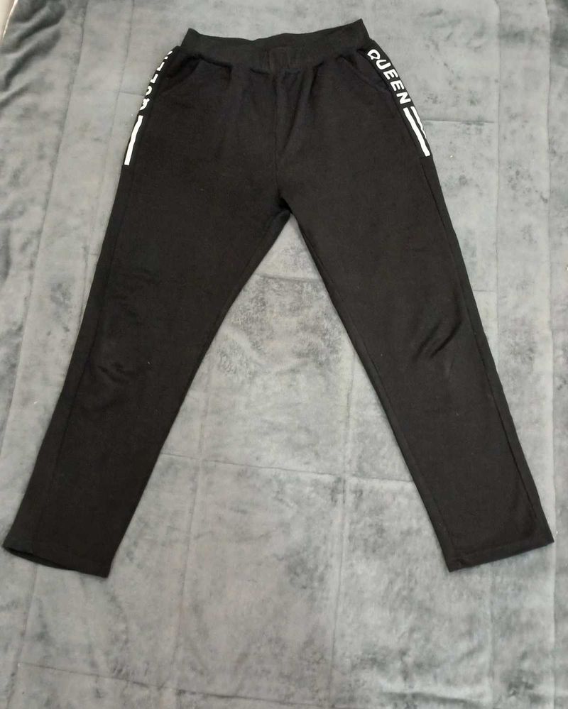 Queen Print Black Joggers..