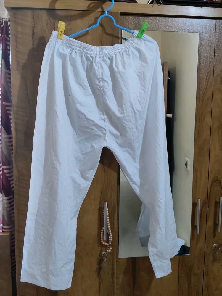 White Polyster Pajama Pants