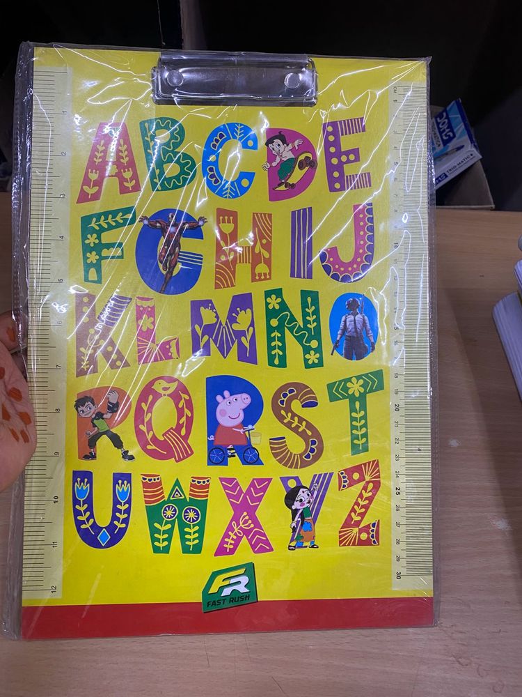 Alphabetics school Exam Clipboard For Kids