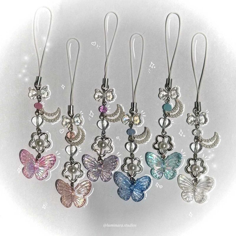 ₊˚⊹౨ handmade butterfly phone charms ৎ ₊˚⊹