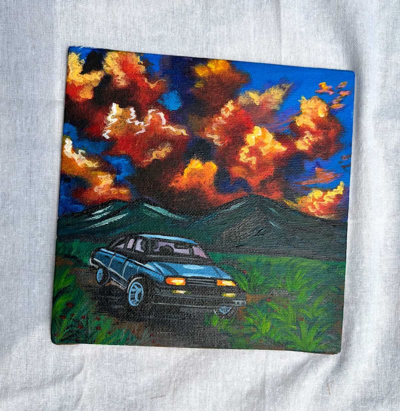 Mini Car Landscape Painting