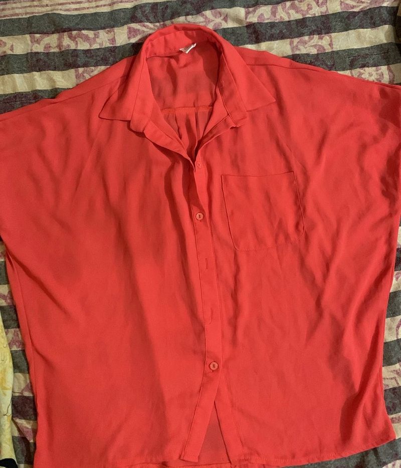 Bright Coral/orange Shirt