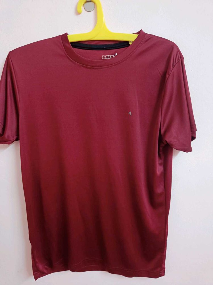 Burgundy Athletic T-Shirt - Men's