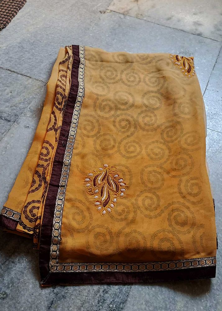 Gold Embroidered Saree