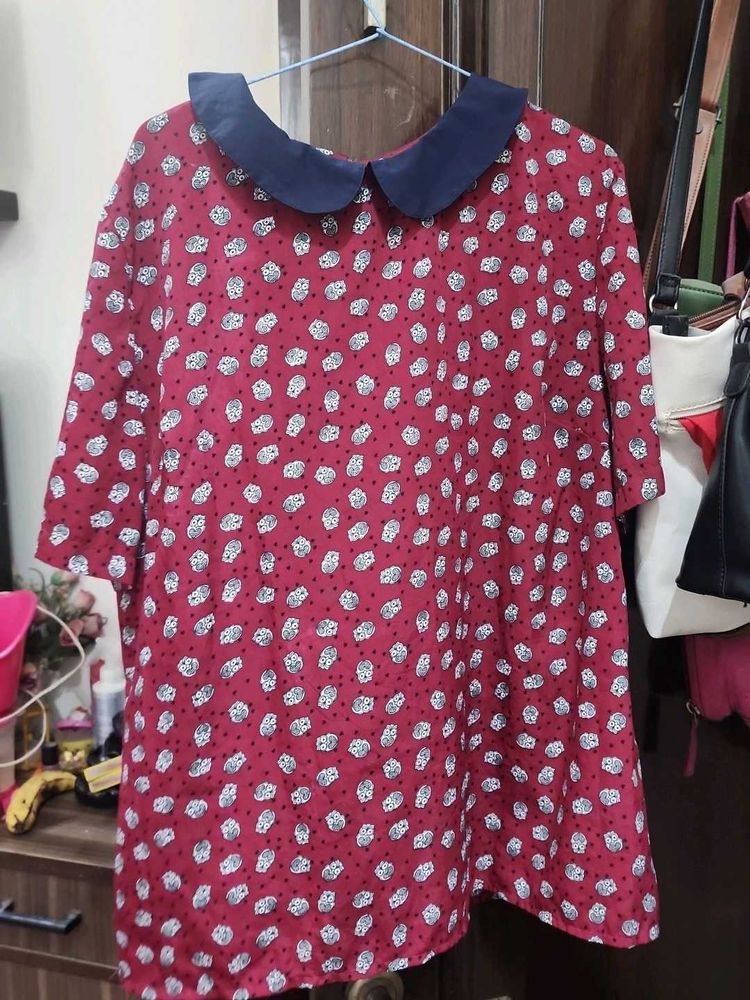 Owl Print Top Blouse