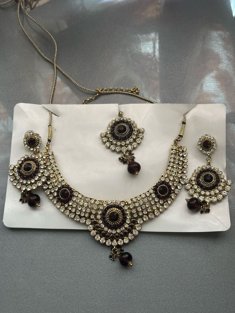 Elegant Necklace, Earring, and Headpiece Set