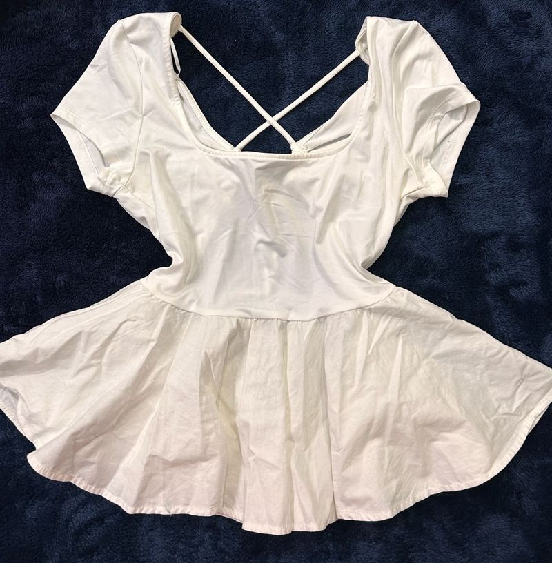 Cute White Peplum Top