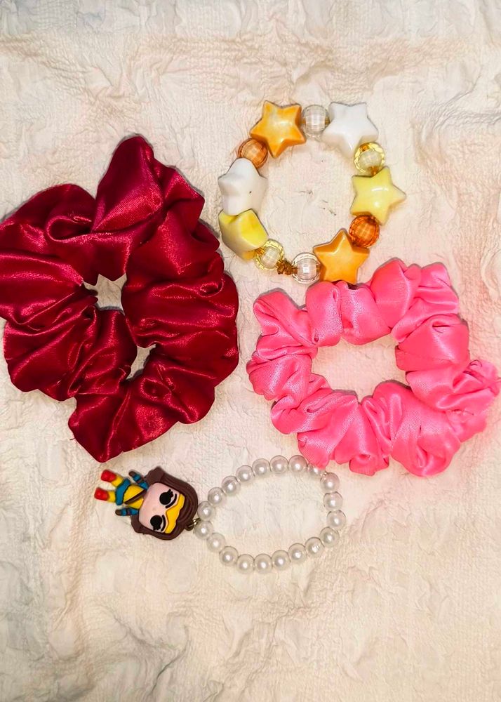 Bracelet And Scrunchies Combo