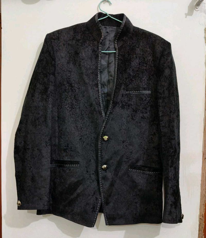 Stylish Black Velvet Coat