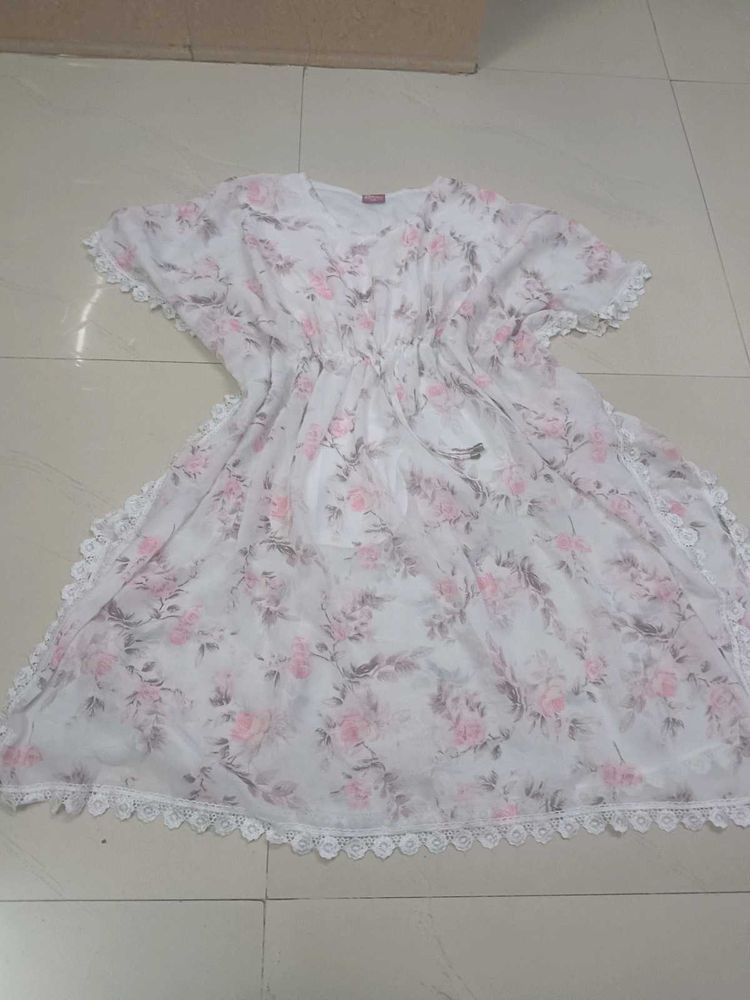 Pink Flower Kaftan Top....❤️