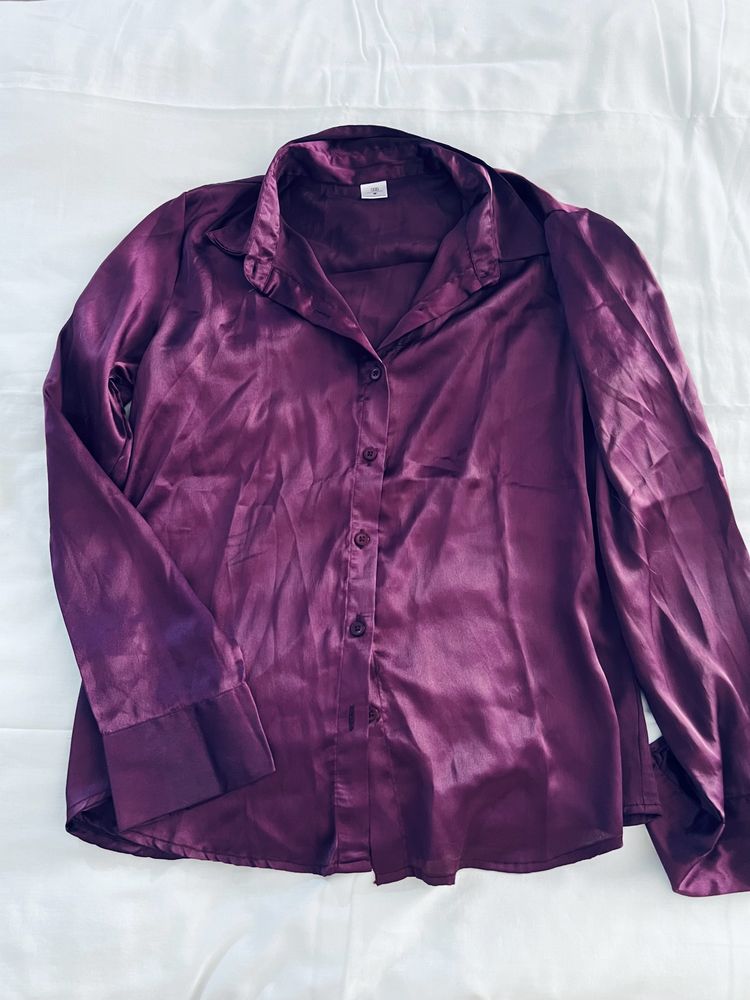 Party Wear Satin Shirt 💟